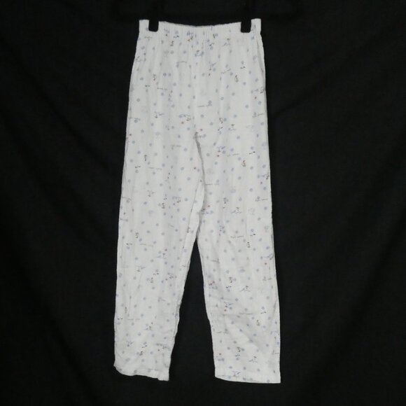 Unbranded | small 155/66A | Whimsical White Pajama Bottoms | Elastic Waistband - Picture 1 of 16